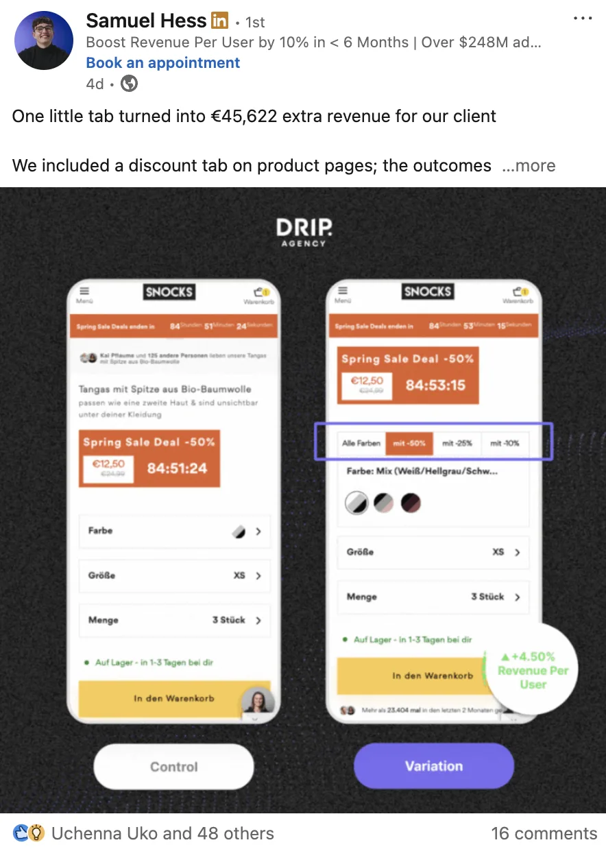 Mobile A/B-Test Before-After-Referenz